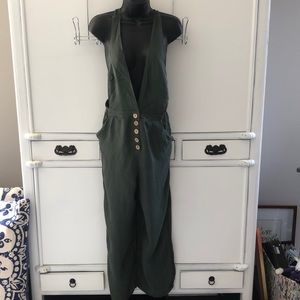 Wide leg rayon lt weight jumpsuit
